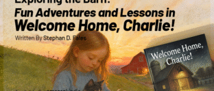 Welcome Home, Charlie! book ad with girl, cat, and goat.